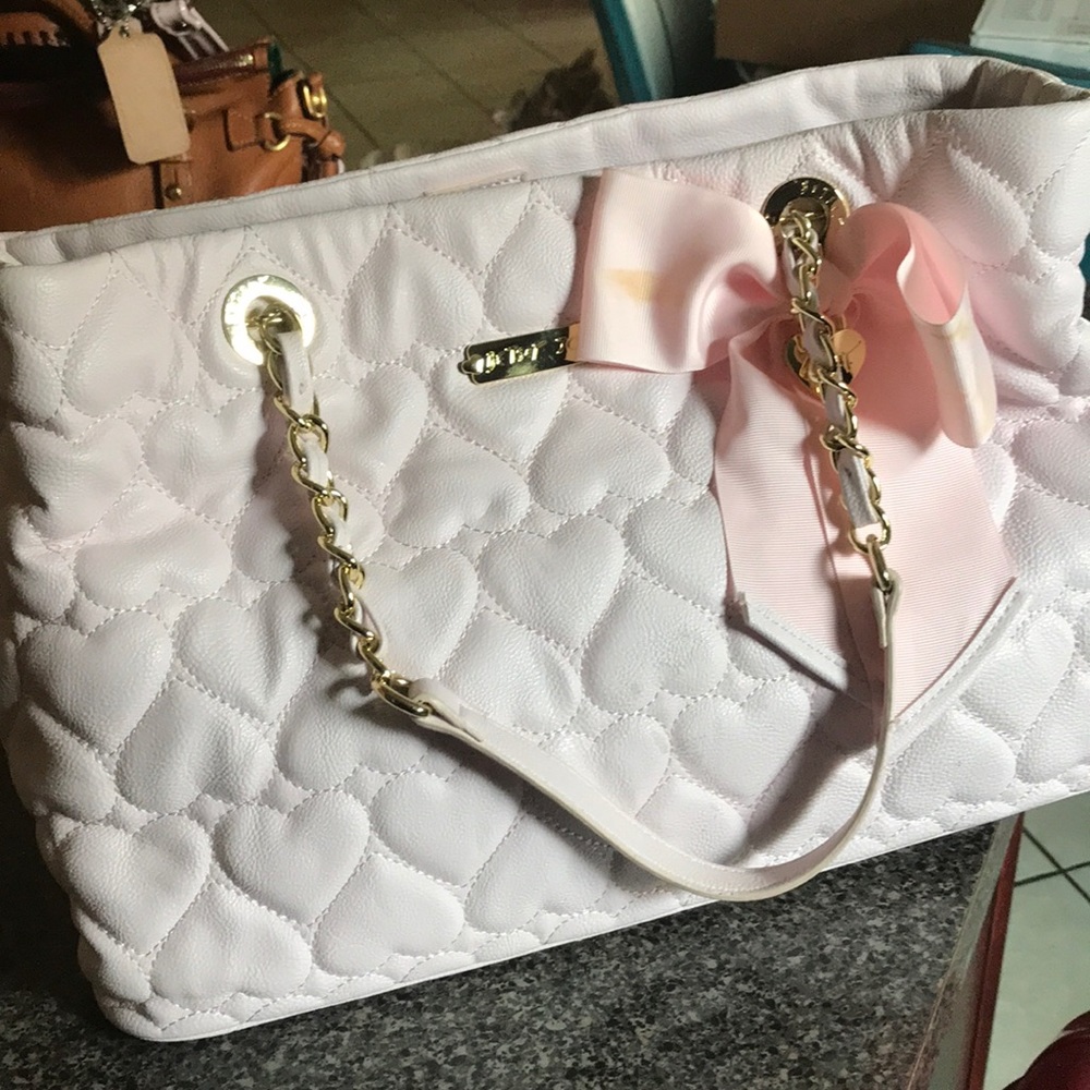 Betsey Johnson pink tote bag !!!